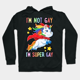 LGBTQ Unicorn Super Gay Pride LGBT Ally Flag Retro Hoodie